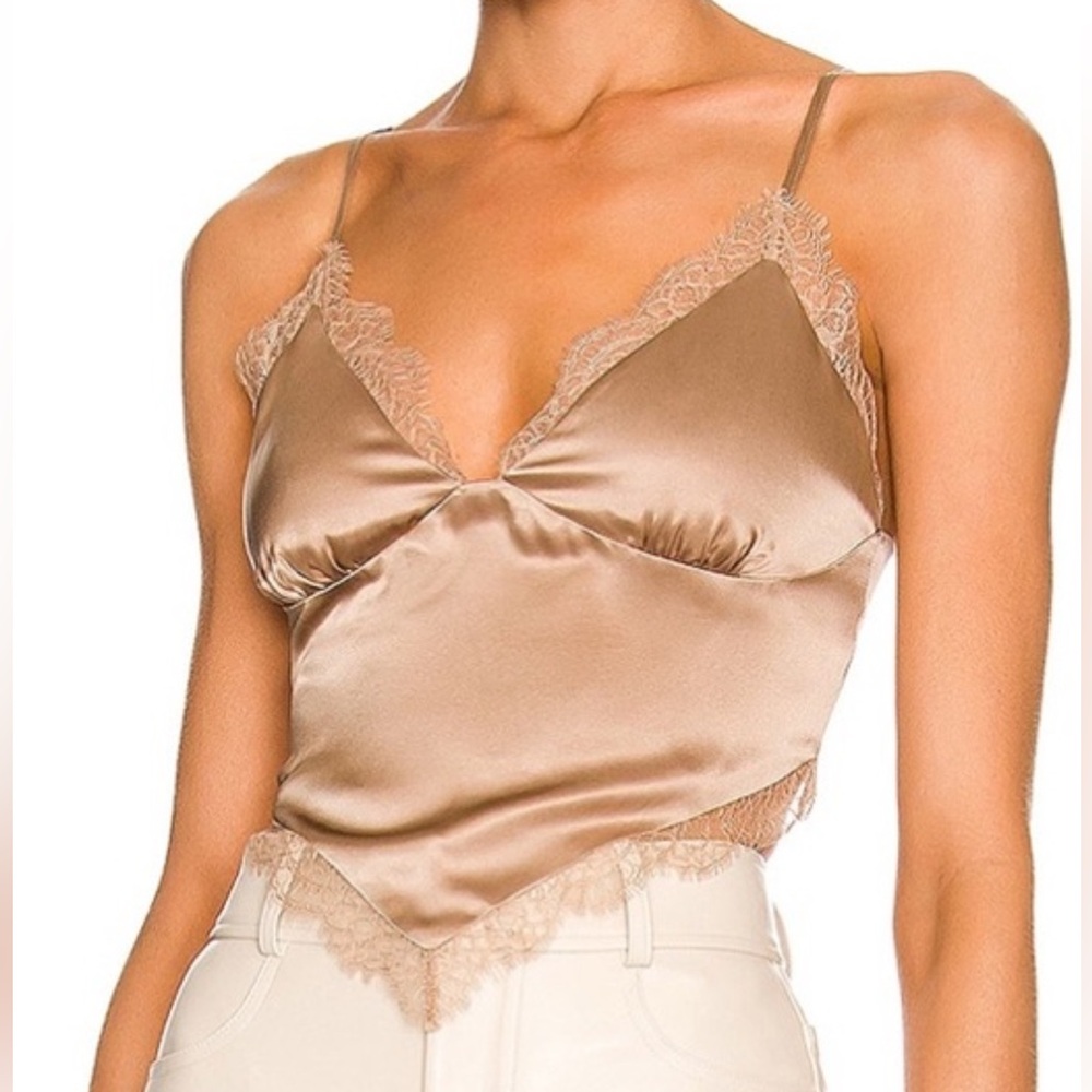 Cami NYC Kia Silk Lace-Trim Camisole—Latte, Size S